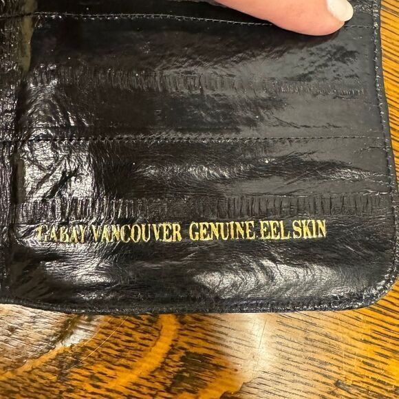 stunning vintage eelskin black clutch - Picture 3 of 5